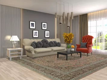 Traditional Mashad Persian Area Rug 10x12