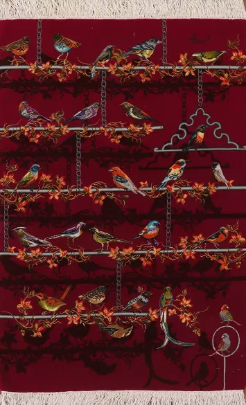 Animal Pictorial Tabriz Persian Rug 3x5