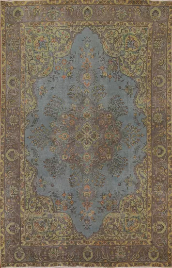 Distressed Tabriz Persian Area Rug 7x10