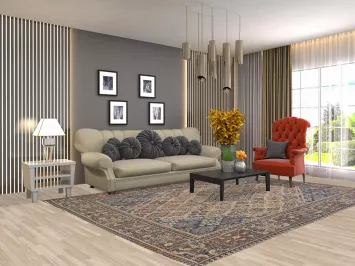 Geometric Joshaghan Persian Area Rug 7x11