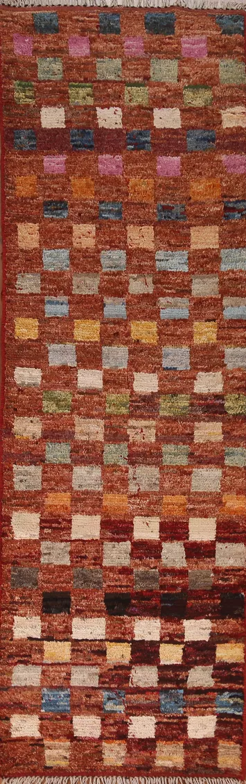 Checkered Moroccan Runner Rug 3x10