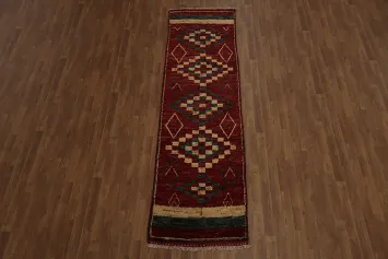 Geometric Moroccan Red Runner Rug 3x10