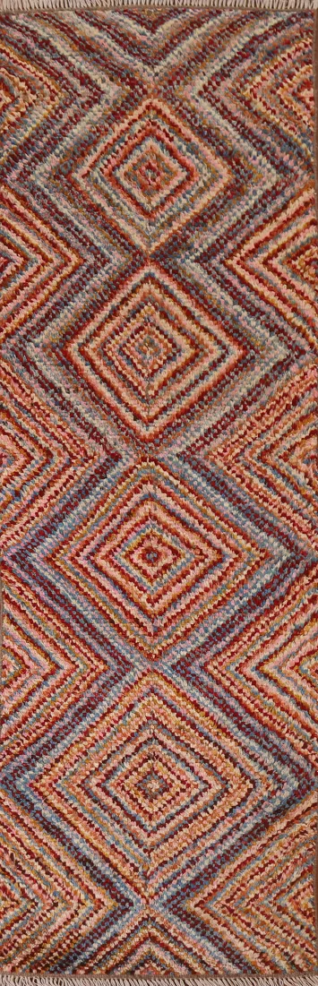 Hand-Knotted Moroccan Runner Rug 3x9