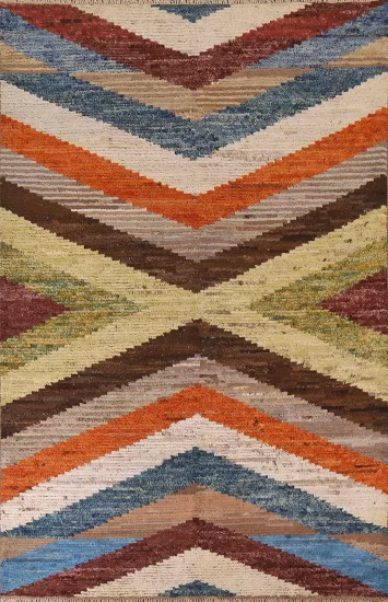 Chevron Moroccan Wool Area Rug 7x10