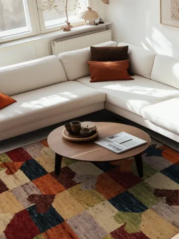 Artistic Moroccan Area Rug 7x10 with Dynamic Colors and Distinct Pattern