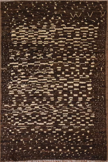 Dark Brown Moroccan Area Rug 5x8