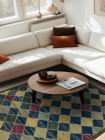 Add Vibrancy with a Multi-Diamond Moroccan Area Rug 7x10