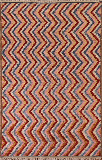 Chevron Style Moroccan Area Rug 5x8