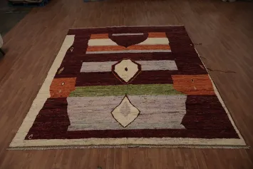 Artisanal Moroccan Area Rug 9x12 with Earth Tone and Geometric Patterns