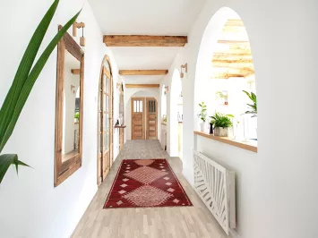 Red Moroccan Oriental Runner Rug 3x10