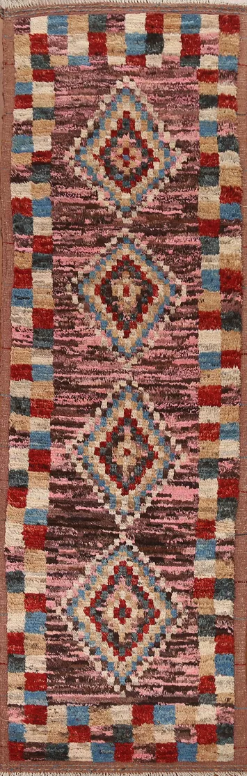 Hand-Knotted Moroccan Runner Rug 3x10