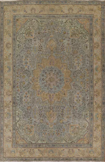 Vintage Floral Tabriz Persian Area Rug 8x11