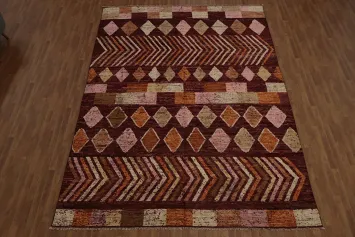 Earthy Tones Meet Modern Wool Moroccan Large Area Rug 10x14