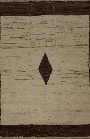 Ivory Geometric Moroccan Area Rug 6x9