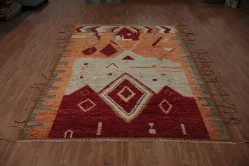 Rustic Charm Moroccan Large Area Rug 9x12 with Geometric Patterns