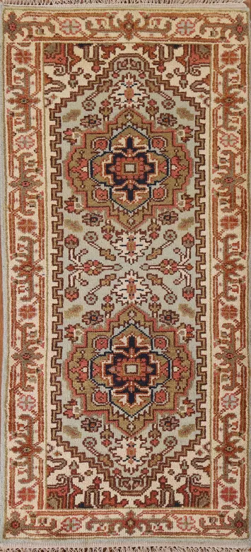Geometric Heriz Serapi Oriental Runner Rug 3x8