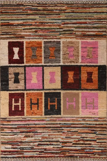 Geometric Moroccan Handmade Area Rug 5x7