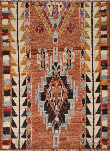 Tribal Moroccan Wool Area Rug 5x6