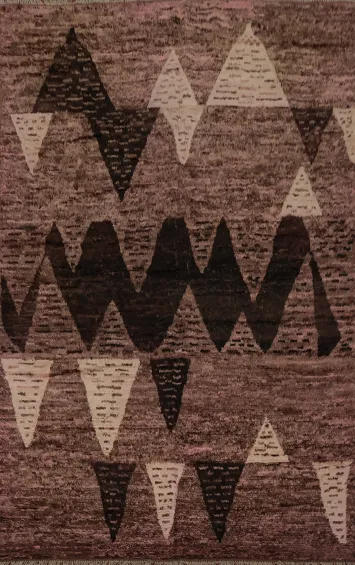 Pink/ Brown Moroccan Wool Area Rug 7x10