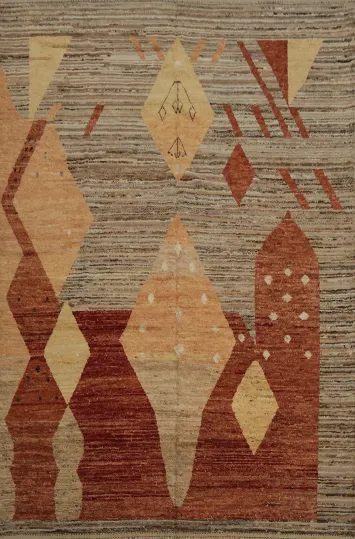 Rustic Moroccan Wool Large Rug 10x14 Accent Your Space with Elegance