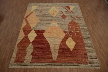 Rustic Moroccan Wool Large Rug 10x14 Accent Your Space with Elegance