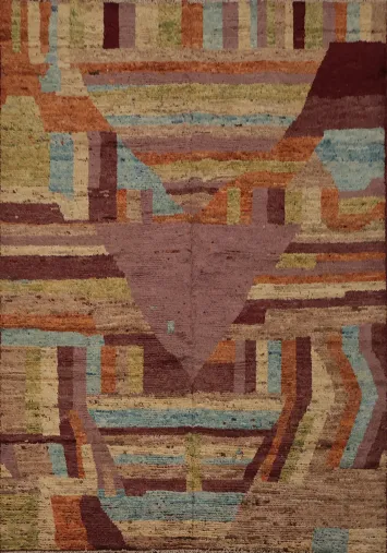 Earthy Moroccan Wool Area Rug 8x10 Elevates Room Aesthetic