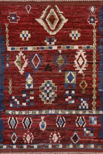 Tribal Wool Moroccan Oriental Area Rug 4x6