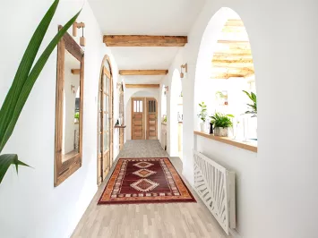 Burgundy Red Moroccan Runner Rug 3x10