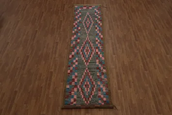 Artisan Moroccan Runner Rug 3x13 with a Unique Geometric Design