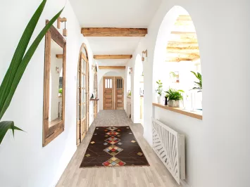 Dark Brown Moroccan Wool Runner Rug 3x10