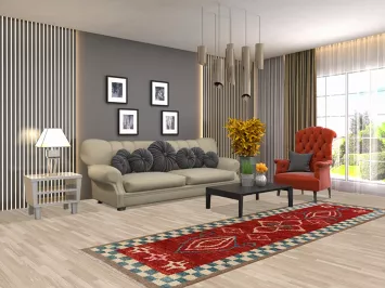 Red Moroccan Runner Rug 3x10