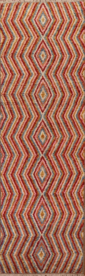 Handmade Moroccan Runner Rug 3x10