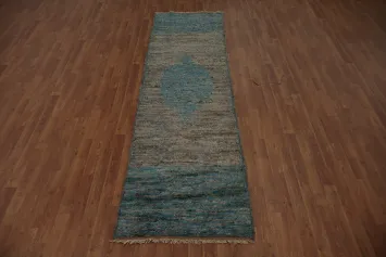 Wool Moroccan Oriental Runner Rug 3x10