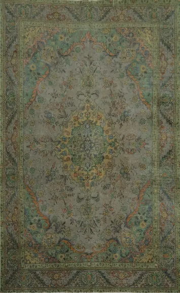 Traditional Over-Dyed Tabriz Persian Area Rug 8x11