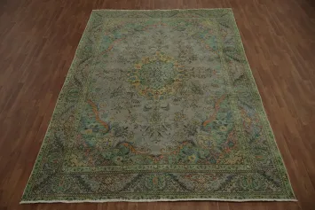 Traditional Over-Dyed Tabriz Persian Area Rug 8x11