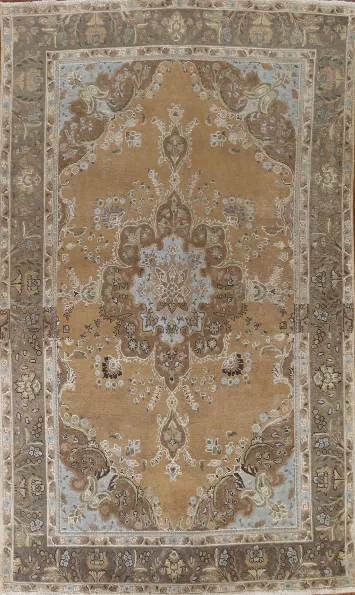 Vintage Over-Dyed Tabriz Persian Area Rug 7x10