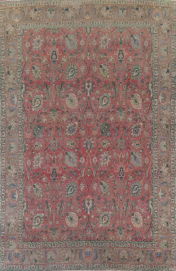 All-Over Floral Tabriz Persian Area Rug 9x13