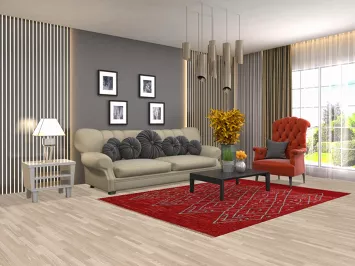 Handmade Red Moroccan Area Rug 5x8