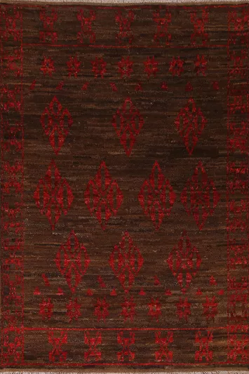 Dark Brown Moroccan Area Rug 5x8