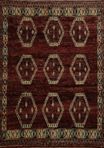 Bold Geometrics on a Classic Moroccan Area Rug 8x10
