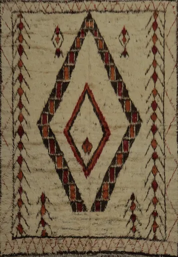 Bohemian Elegance with Geometric Moroccan Wool Area Rug 8x10