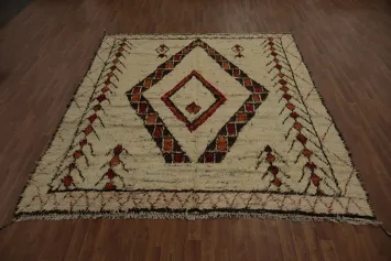Bohemian Elegance with Geometric Moroccan Wool Area Rug 8x10