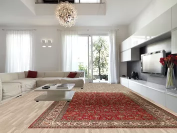 Red Floral Tabriz Persian Large Rug 11x17