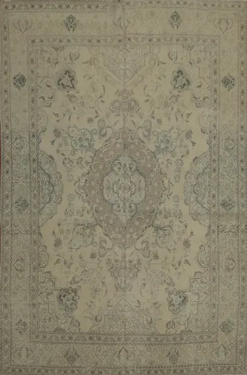 Artful Tabriz Persian Area Rug 9x13 with Decorative Floral Medley