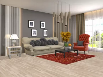 Trellis Red Moroccan Wool Area Rug 5x6