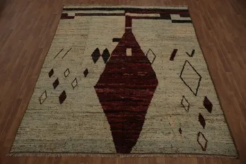 Geometric Moroccan Wool Area Rug 8x10
