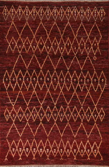 Trellis Wool Moroccan Area Rug 6x8