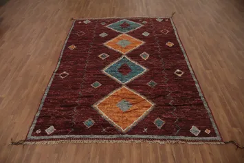 Enchanting Moroccan Area Rug 7x10 with Rich Earthy Tones