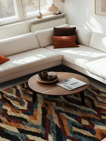 Bold Multicolor Moroccan Area Rug 7x9 for Contemporary Interiors