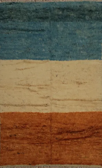 Three-Toned Rustic Moroccan Area Rug 7x10 Earthy Hues for Cozy Home